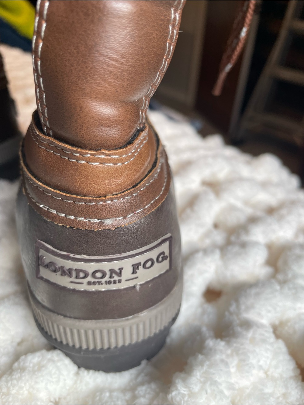 London Fog Two-Tone Brown Women's Winter Rain Boot